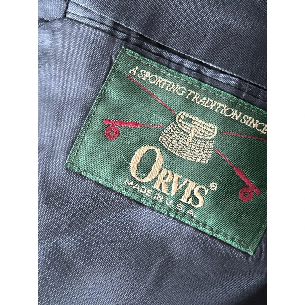 Vintage Orvis Harris Tweed Blazer Coat Mens 46 Wool Herringbone‎ 2 Button USA